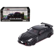 Nissan GT-R R35 Nismo RHD Right Hand Drive Nismo Black with Carbon Hood and Top 1/64 Diecast Model Car by Inno Models