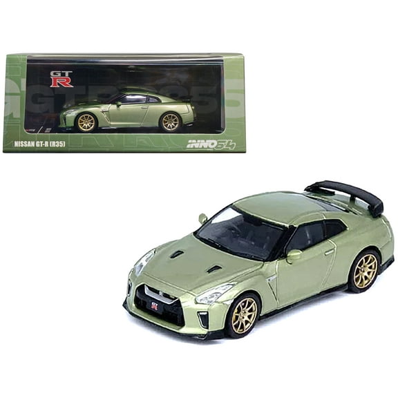 Nissan GT-R (R35) RHD (Right Hand Drive) Millennium Jade Green Metallic 1/64 Diecast Model Car by Inno Models