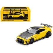 Nissan GT-R R35 RHD Yellow with Carbon Hood and Black Top "The Model Car Show Singapore" 1/64 Diecast Model Car by Inno Models
