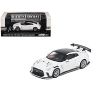 Nissan GT-R R35 "Top Secret" RHD White with Black Top "Tokyo Auto Salon 2021" 1/64 Diecast Model Car by Inno Models
