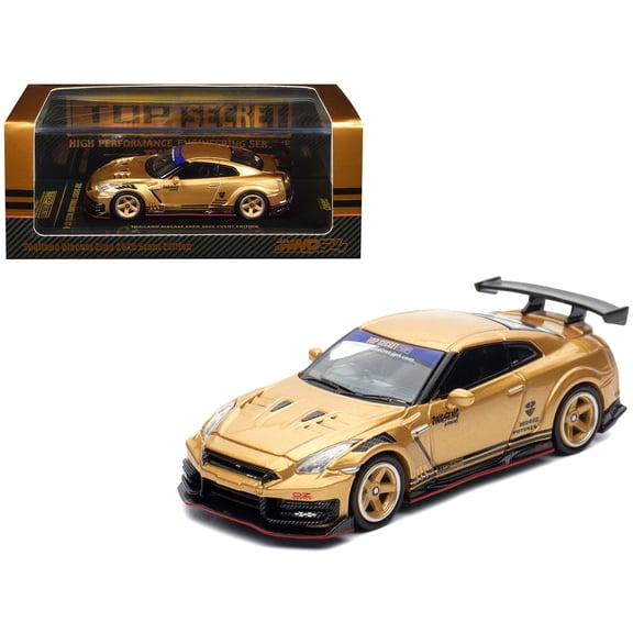 Nissan GT-R (R35) Top Secret Thailand RHD Gold Met "Thailand Diecast Expo 2025 Event Ed" 1/64 Diecast Model Car by Inno Models