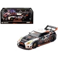 thumbnail image 1 of Nissan GT-R (R35) Widebody RHD (Right Hand Drive) Black and White with Graphics "AORUS X INNO64 Limited Edition" 1/64 Diecast Model Car by Inno Models, 1 of 5