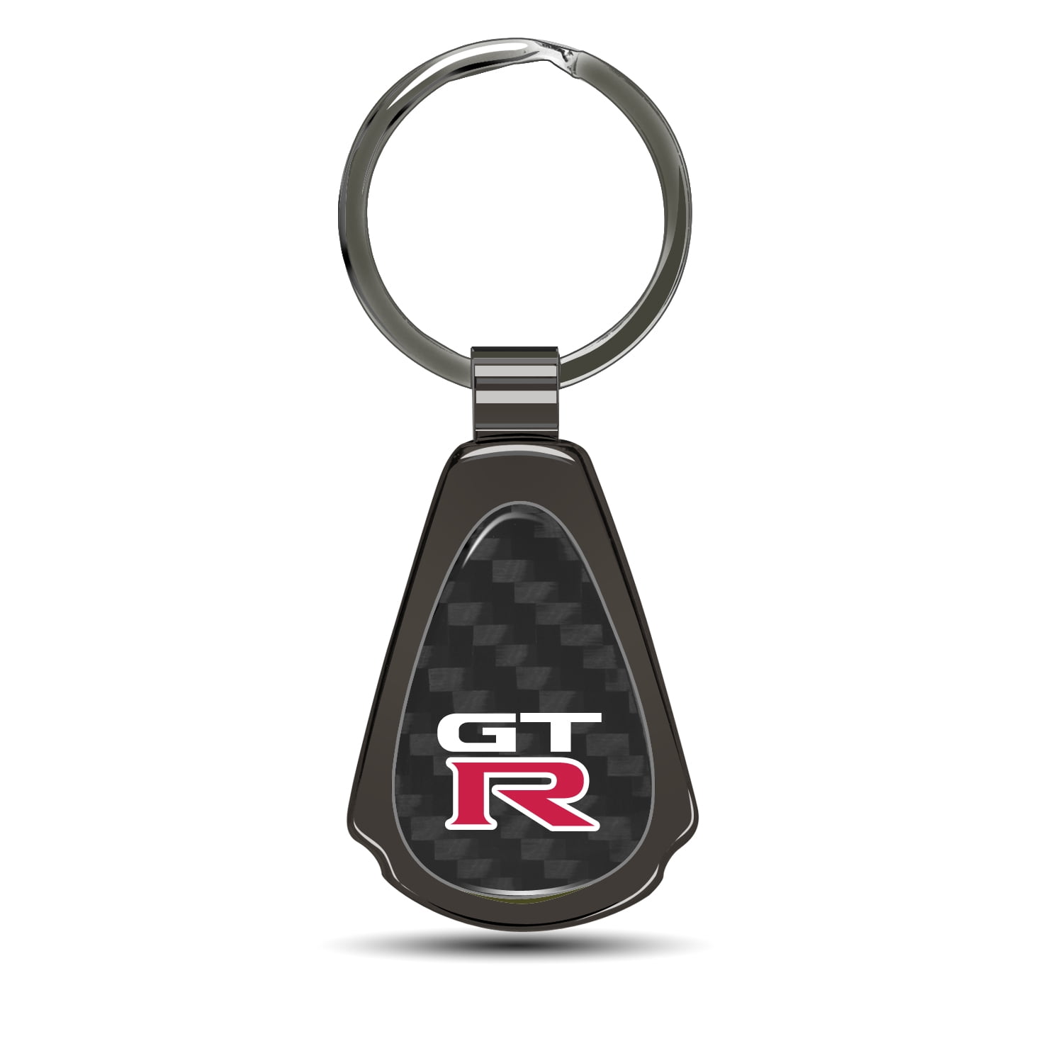 Nissan GT-R Real Black Carbon Fiber Gunmetal Gray Metal Teardrop Key ...
