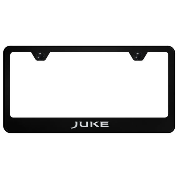 Nissan Juke Laser Etched Logo Stainless Steel License Plate Frame (Black)
