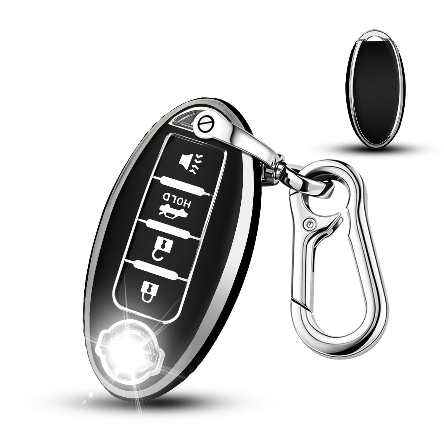 Nissan Key Fob Cover - 4-Button Car Key Protector Case, Compatible with 2023-2024 Pathfinder & Rogue, Includes Metal Keychain - Remote Key Protection Accessory