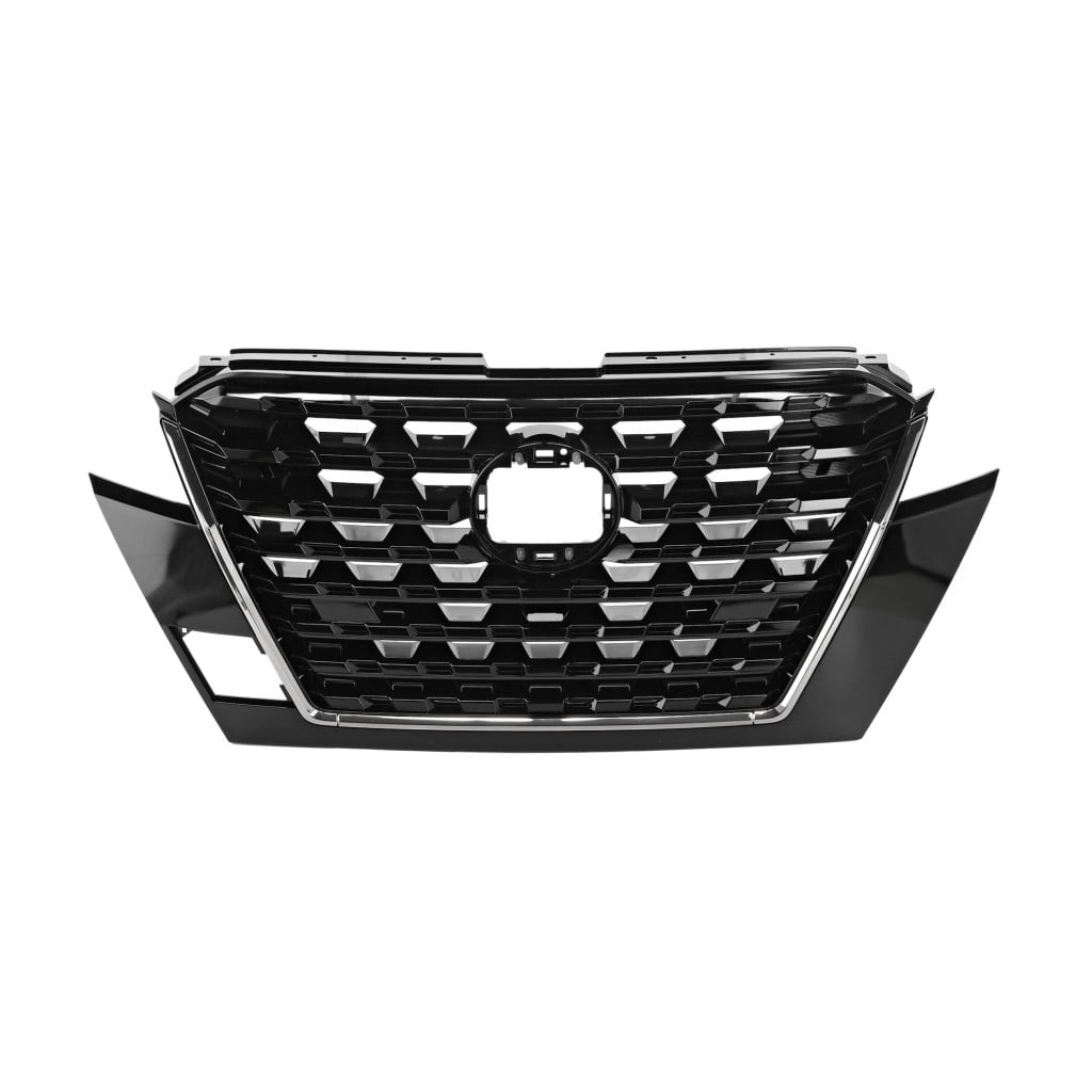 For Nissan Kicks 2021 2022 2023 2024 Grille | Painted Black Shell And Insert | With Chrome Molding | SR Model | Made Of Plastic | Replacement For NI1200325 | 623105R00D