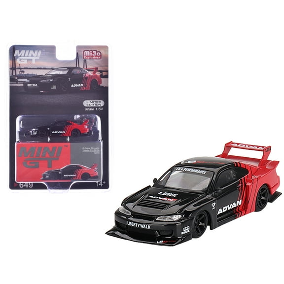 Nissan "LB-Super Silhouette" S15 SILVIA RHD (Right Hand Drive) Red and Black "ADVAN" Limited Edition 1/64 Diecast Model Car by Mini GT