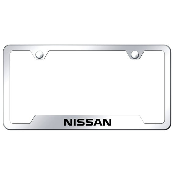 Nissan Laser Etched Logo Cut-Out License Plate Frame (Chrome)