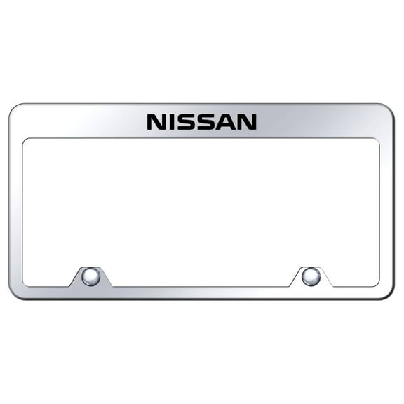 Nissan Laser Etched Logo Stainless Steel Truck License Plate Frame (Chrome)