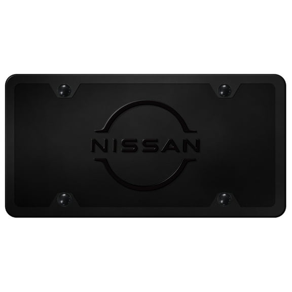 Nissan Logo Acrylic License Plate Kit (Black on Black)