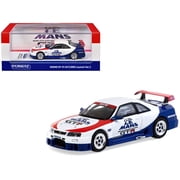 Nissan Nismo GT-R LM RHD 1995 Launch Version White with Red and Blue Hobby64 Series 1/64 Diecast Model Car by Tarmac Works