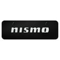 thumbnail image 1 of Nissan Nismo Laser Etched Logo Mini License Plate (Chrome on Black), 1 of 3