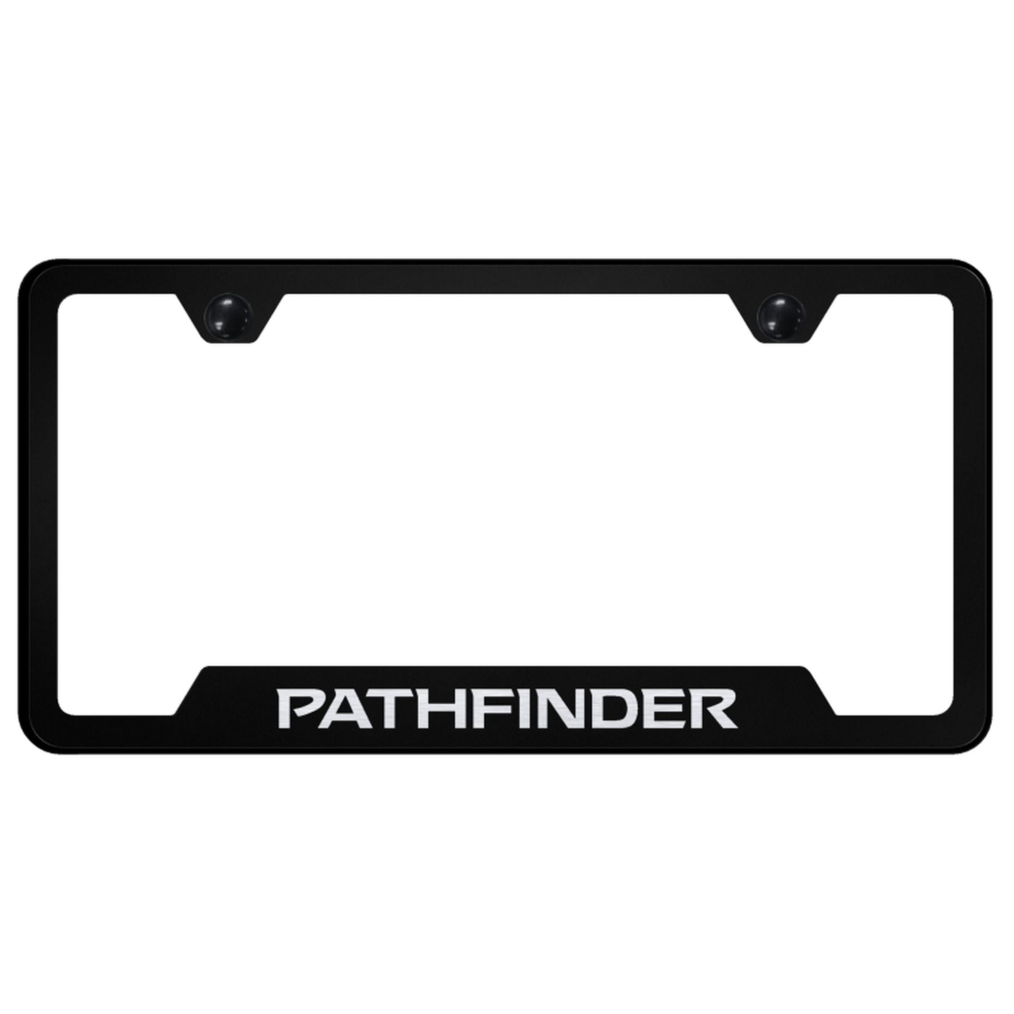 Nissan Pathfinder Laser Etched Logo Cut Out License Plate Frame Black