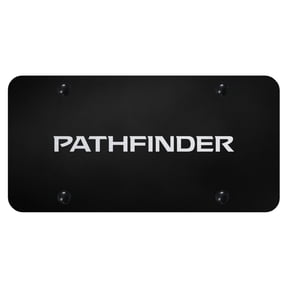 Nissan Pathfinder Laser Etched Logo License Plate (Black)