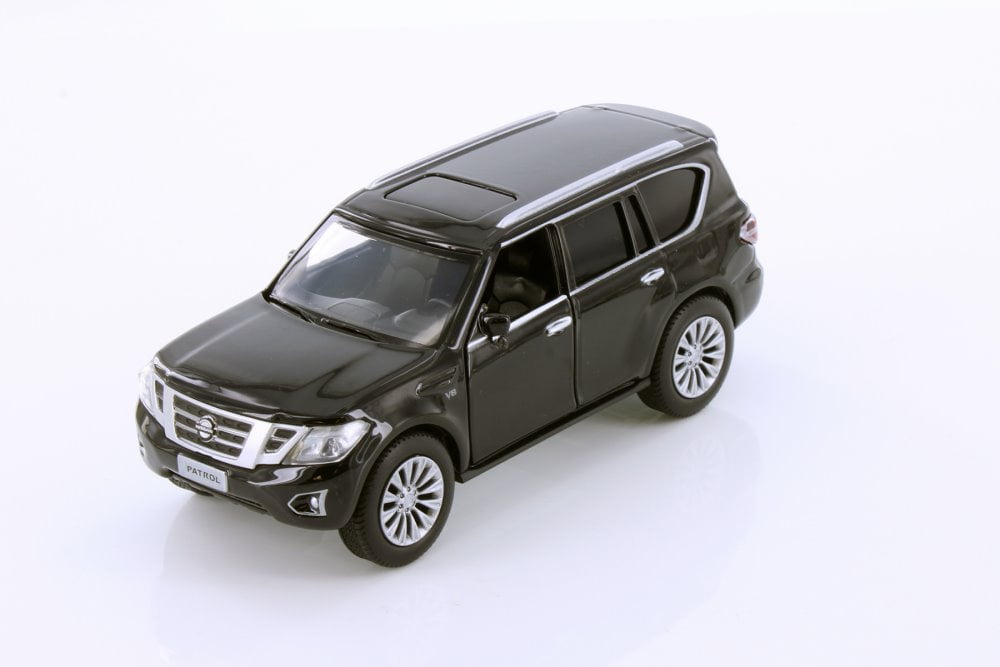Tayumo Nissan Patrol Y62, Black Diecast Model Toy Car - 1/36 Scale