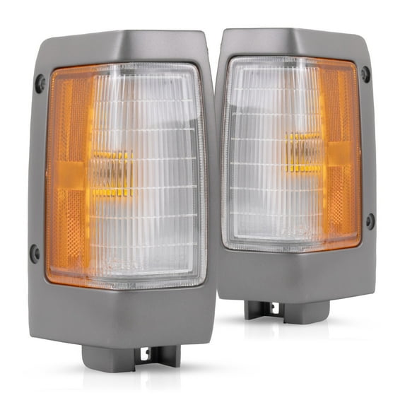 For Nissan D21 Side Marker Light Assembly Black Trim 1990 1991 1992 Driver and Passenger Side | Pair | NI2550104 | NI2551104 | B6115-01G02
