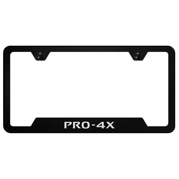 Nissan Pro-4X Laser Etched Logo Cut-Out License Plate Frame (Black)
