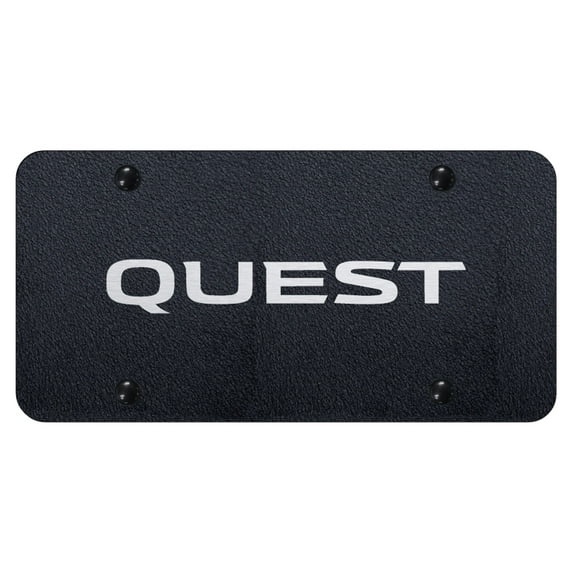 Nissan Quest Laser Etched Logo License Plate (Rugged Black)
