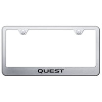 Nissan Quest Laser Etched Logo Stainless Steel License Plate Frame (Brushed Chrome)