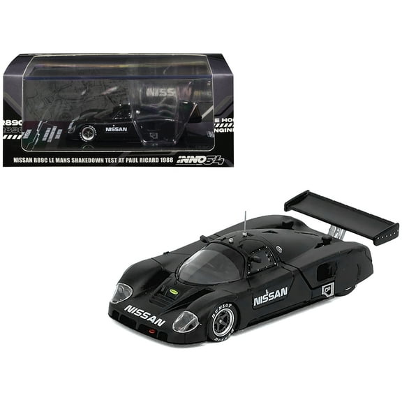 Nissan R89C Matt Black "Le Mans Shakedown Test at Paul Ricard 1988" 1/64 Diecast Model Car by Inno Models