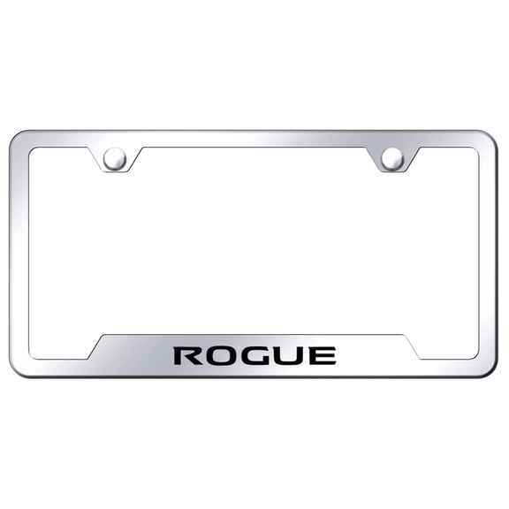 Nissan Rogue Laser Etched Logo Cut-Out License Plate Frame (Chrome)
