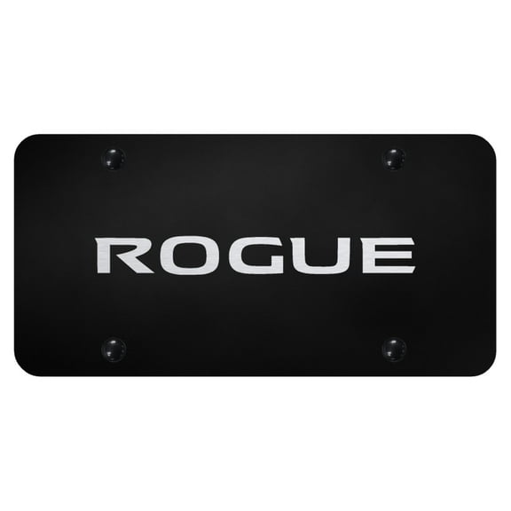 Nissan Rogue Laser Etched Logo License Plate (Black)