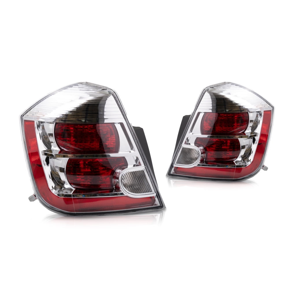 For Nissan Sentra 2007 2008 2009 Tail Light Driver and Passenger Side | Pair | CAPA Certified | 2.0L | Clear and Red Lens | Replacement For NI2818114, NI2819114 | 26555-ET00B, 26550-ET00B