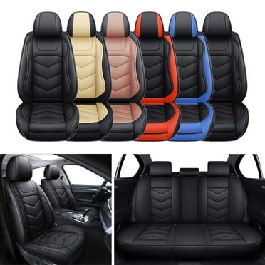 Nissan Sentra, Altima, Leaf, Maxima, Black, PU Leather, Waterproof, Full Set Seat Covers, 5 Pieces