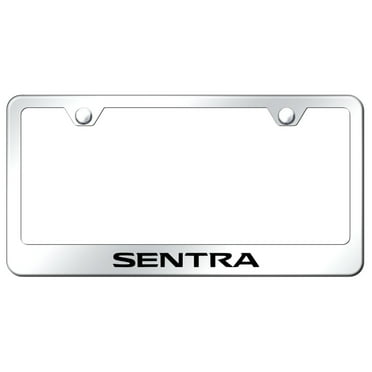 Nissan Sentra Laser Etched Logo Stainless Steel License Plate Frame (Chrome)