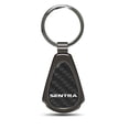 thumbnail image 1 of Nissan Sentra Real Black Carbon Fiber Gunmetal Gray Metal Teardrop Key Chain, 1 of 7