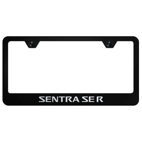 Nissan Sentra SE-R Laser Etched Logo Stainless Steel License Plate Frame (Black)