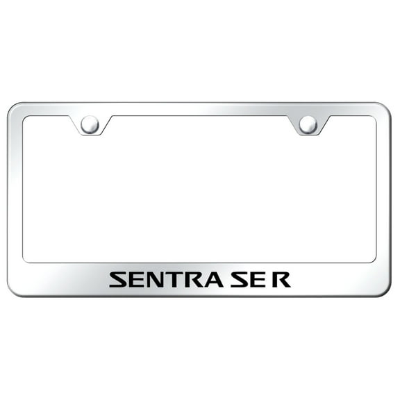 Nissan Sentra SE-R Laser Etched Logo Stainless Steel License Plate Frame (Chrome)