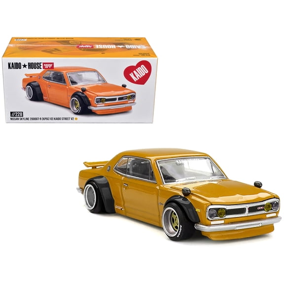 Nissan Skyline 2000GT-R (KPGC10) RHD (Right Hand Drive) "Kaido Street V2" Yellow (Designed by Jun Imai) "Kaido House" Special 1/64 Diecast Model Car by Mini GT