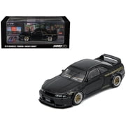 Nissan Skyline GT-R BCNR33 RHD Right Hand Drive "Pandem - Rocket Bunny" Black 1/64 Diecast Model Car by Inno Models