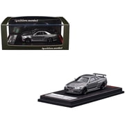 Nissan Skyline GT-R BNR34 Nismo CRS RHD Right Hand Drive Gray Metallic 1/64 Diecast Model Car by Ignition Model