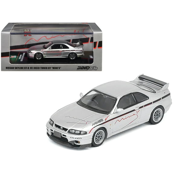 Nissan Skyline GT-R N1 (R33) RHD (Right Hand Drive) "Tuned by Mine's" Silver 1/64 Diecast Model Car by Inno Models