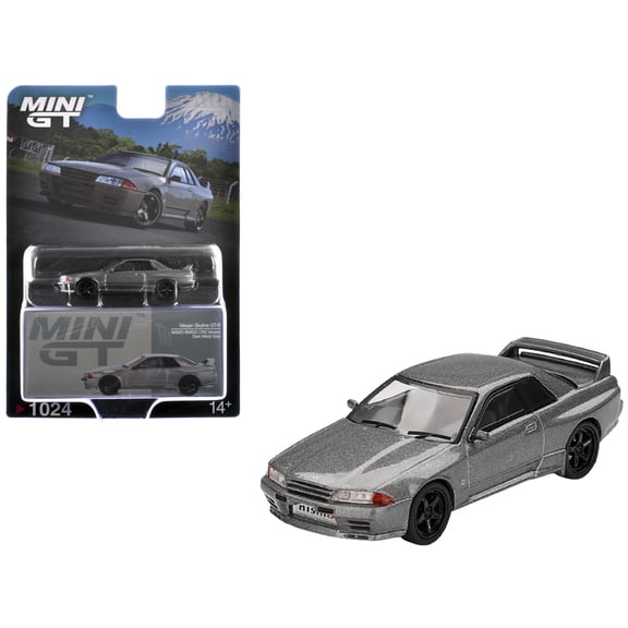 Nissan Skyline GT-R (NISMO BNR32 CRS Version) RHD Dark Metal Gray Metallic Limited Edition 1/64 Diecast Model Car by Mini GT