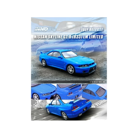 Nissan Skyline GT-R (R33) RHD (Right Hand Drive) Blue "LM Limited" 1/64 Diecast Model Car by Inno Models