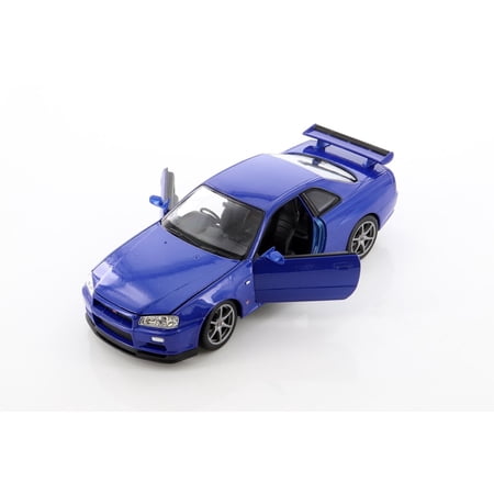 Nissan Skyline GT-R (R34), Blue - Welly 24108WBU - 1/24 scale Diecast Model Toy Car