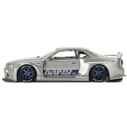 Nissan Skyline GT-R R34 Kaido Works Shinjuku V1 RHD Right Hand Drive Silver Metallic Designed by Jun Imai Kaido House Special 1/64 Diecast Model Car by Mini GT