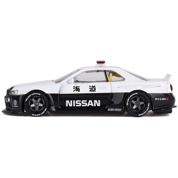 Nissan Skyline GT-R (R34) "Kaido Works (V2 Aero)" RHD (Right Hand Drive) Black and White "Japan Police" (Designed by Jun Imai) "Kaido House" Special