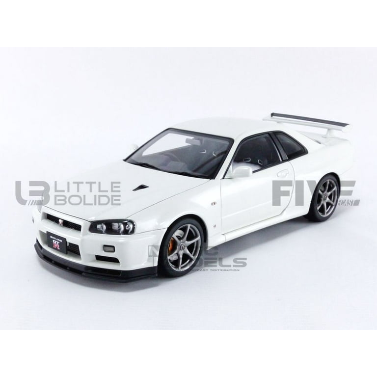 Nissan Skyline GT-R (R34) V-Spec II RHD (Right Hand Drive) White Pearl 1/18  Model Car by Autoart
