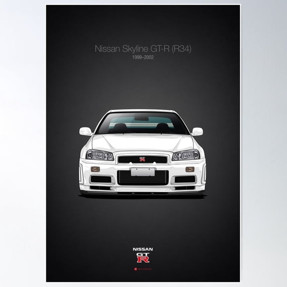 Nissan Skyline Gt R (R34) Poster Wall Art Modern Wall Decor