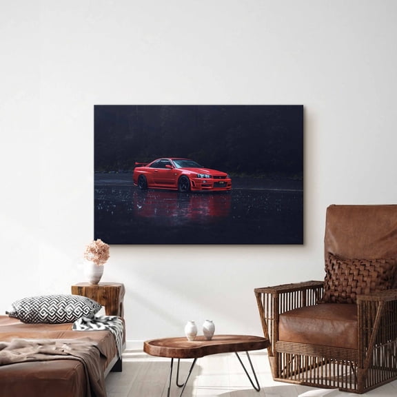 Nissan Skyline R34 GTR Poster, Legendary JDM Garage Car Wall Art Print
