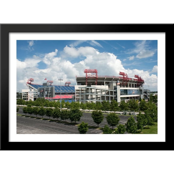 Nissan Stadium 40x28 Large Black Wood Framed Print Art - Home of the Tennessee Titans
