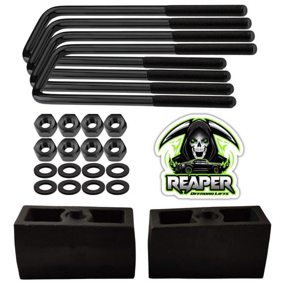 Nissan Titan 2WD 4WD 3" Cast Iron Lift Blocks and Square U-Bolts Kit