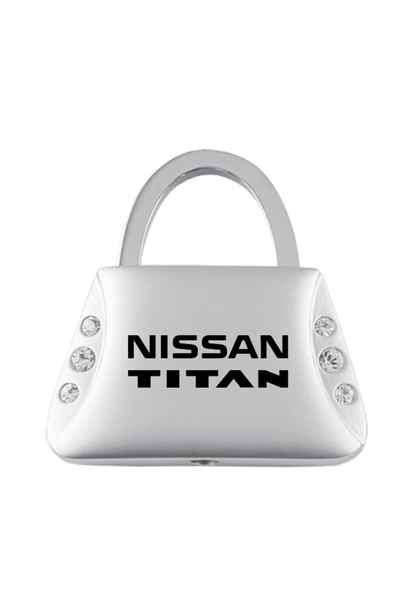 Nissan Titan Jeweled Purse Shape Key Ring (Silver)