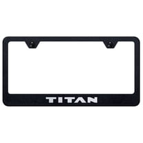 Nissan Titan Laser Etched Logo Stainless Steel License Plate Frame (Rugged Black)