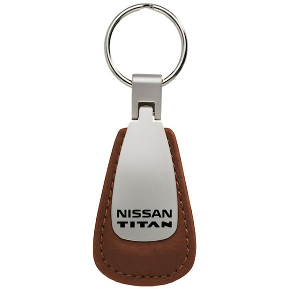 Nissan Titan Leather Teardrop Key Chain (Brown)