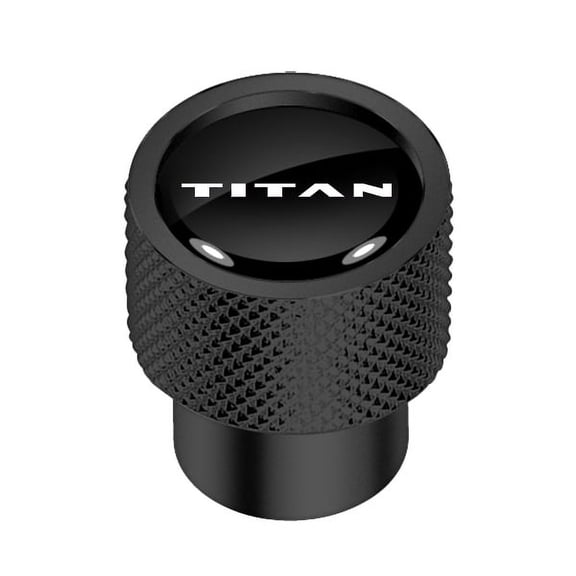 Nissan Titan Logo in Black on Black Aluminum Tire Valve Stem Caps